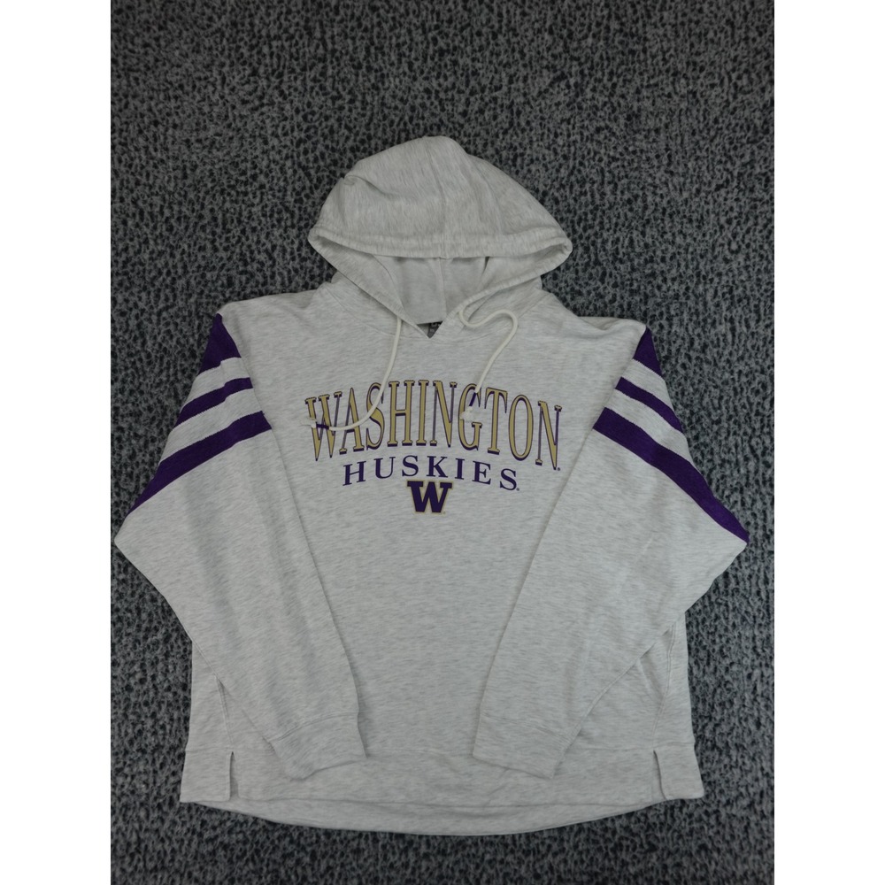 CSA Washington Huskies‎ Hoodie Mens 2XL Grey Purple Striped Sleeve Pullover